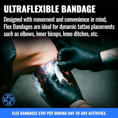 Saniderm Flex Tattoo Aftercare Bandage (New) (Personal Roll, 10.2 in x 2 yd) ? Faster Tattoo Healing and Protection ? Sterile, Waterproof, Flexible, Latex-Free, Tattoo Aftercare Wrap ? Matte Finish