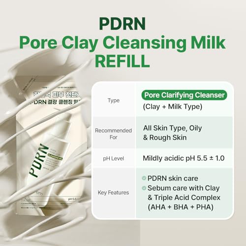 MAKEP:REM PDRN Pore Clay Cleansing Milk 3.38 fl oz Refill - Gentle Deep Pore Detox