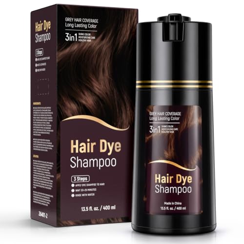 BOJICA Dark Brown Hair Dye Shampoo 3-in-1 Gray Coverage Fast-Acting