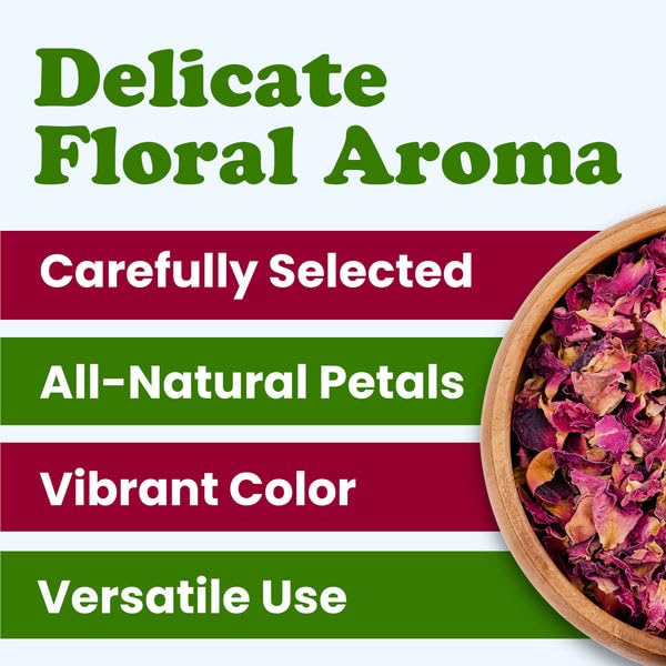 Culinary Dried Edible Rose Petals, 2 Ounces for Tea & Baking
