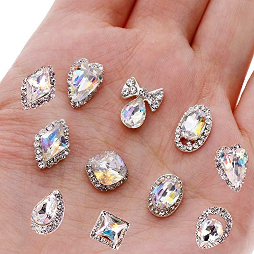 PARAOR 48PCS Small Pack of Luxury 3D Nail Art Rhinestones Crystal AB Jewelry Gems