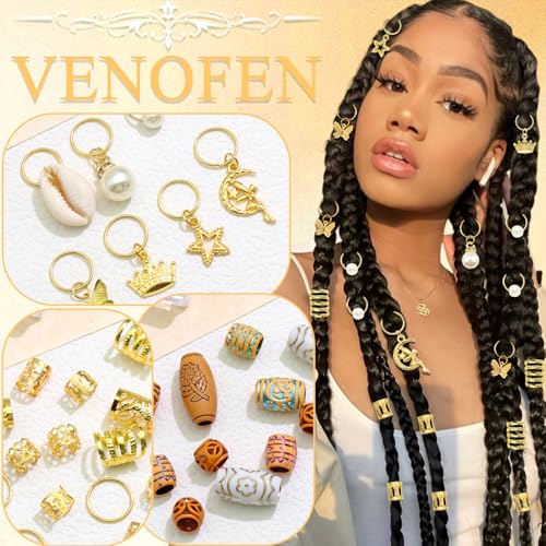 177PCS Hair Jewelry Set for Braids, Locs & Dreadlocks with Charms & Cuffs