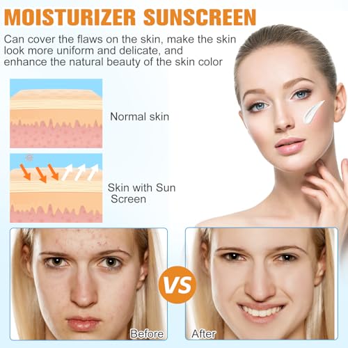 Rednow Tinted Face Sunscreen SPF 50 - Hydrating Daily Moisturizer, 2 Pack