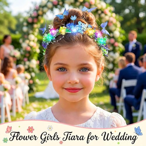 Blue Light Up Butterfly Headband for Girls - Fairy Flower Hair Accessory Pack of 1