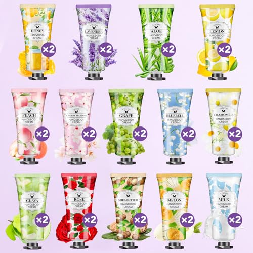 VISCOO 28 Pack Hand Cream Gift Set - Mini Moisturizing Lotions