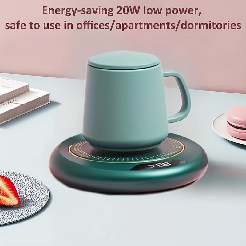Coffee Mug Warmer - Cordless USB Powered Heating Coaster with 3 Adjustable Levels | Perfect for Office, Camping, Kitchen - White