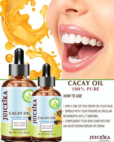 Juiceika 100% Pure Cacay Oil - Virgin Cold-Pressed Facial & Body Oil 15ml