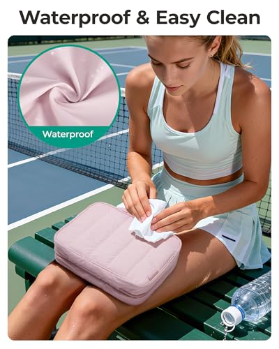 BAGSMART Large Beige Travel Toiletry Bag - Waterproof Makeup Organizer