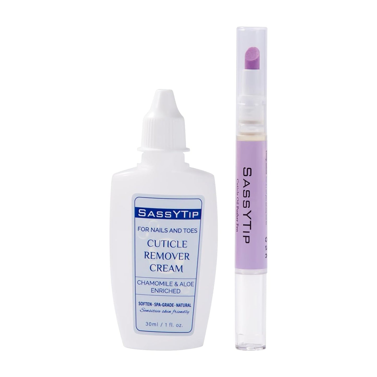 Ceramic Cuticle Pusher & Oil Pen | Gentle Cuticle Remover for Dry Nails - 2ml Rose & Lavender Scented