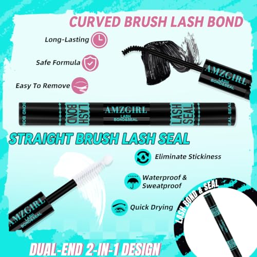 AMZGIRL DIY Lash Clusters Kit - Midnight - 144pcs D Curl 8-16mm