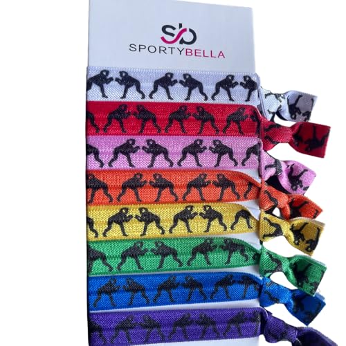 Sportybella No Crease Elastic Hair Ties – 8 Pack, Stretchable Ponytail Holders for Thick Hair