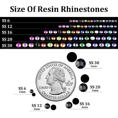 8000pcs 3mm Black Flatback Resin Rhinestones for Crafts