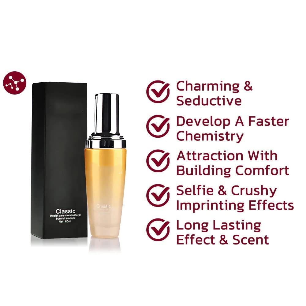 Golden Lure Pheromone Hair Oil - 80ml Leave-In Perfume Hair Serum for Frizz Control & Shine