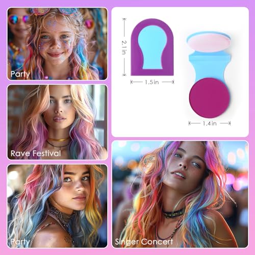 8-Count Washable Temporary Hair Chalk Set for Kids & Adults