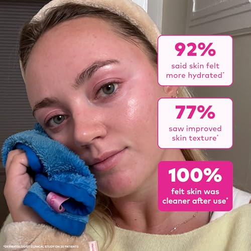 The Original MakeUp Eraser PRO, Effortlessly Remove All Makeup Using Only Water, Including Waterproof Mascara, Eyeliner, Foundation, Lipstick, Sunscreen,and More! Berry Blue, 1ct