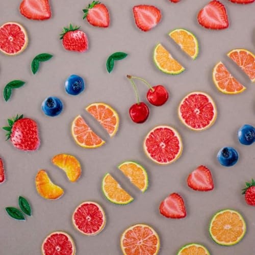 IDDFEVE 5D Embossed Fruit Nail Art Stickers - Cherry, Strawberry, Orange