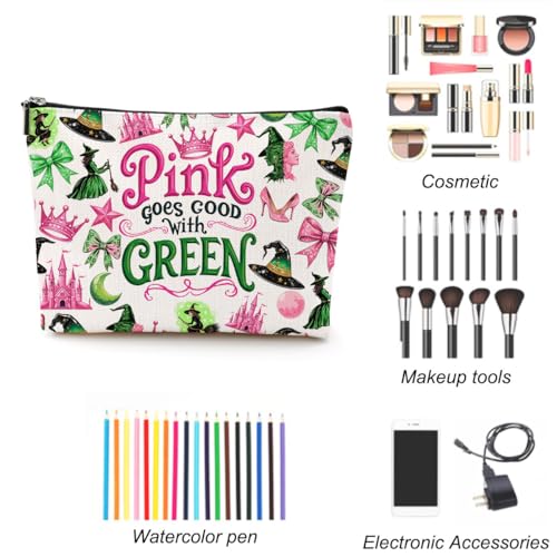 LONGXIN Witch Makeup Bag - Large Travel Cosmetic Organizer with Zipper