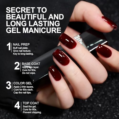 GAOY Dark Red Gel Nail Polish - 16ml Long-Lasting UV Cure