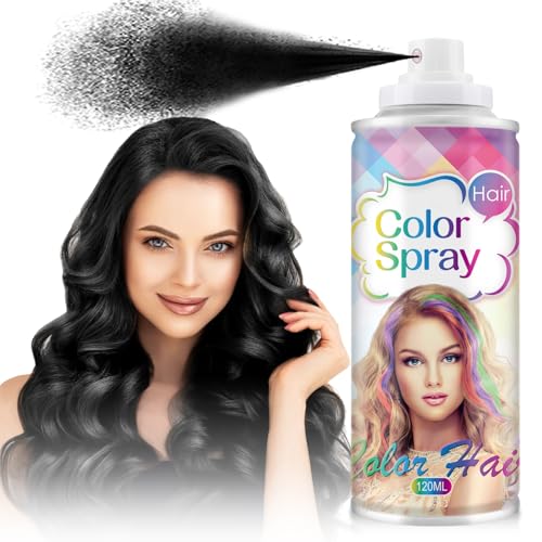 Temporary Black Hair Color Spray for Women & Kids - Washable Dye