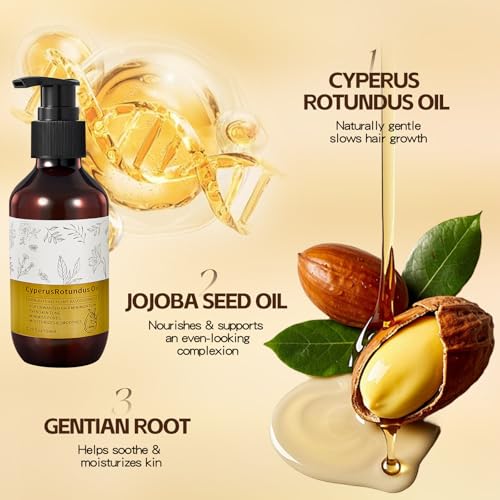 NIZENTA Cyperus Rotundus Essential Oil 6.7 Fl Oz - Reduces Hair Growth & Moisturizes Skin