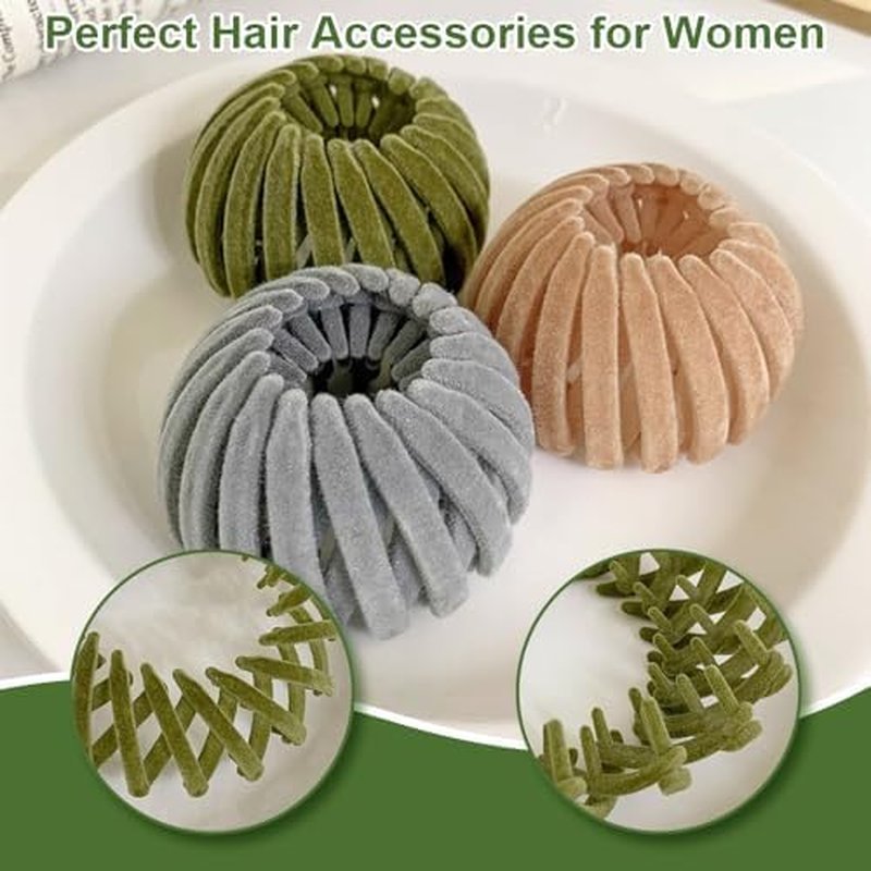 Magic Hair Clips for Women | Expandable Bun Makers for Thick or Thin Hair - Stylish Plastic Barrettes & Scrunchies