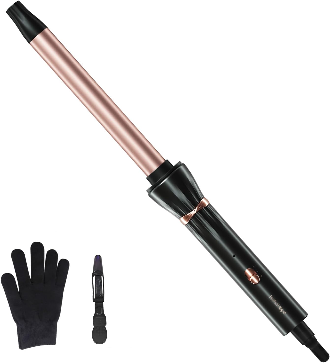 Curling Wand - 3/8 Inch Ceramic Tiny Curling Iron with Adjustable Temperature | Fast Heating for Short & Long Hair