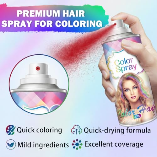 AIUEO White Temporary Hair Color Spray - Vibrant Hair Dye for Cosplay & Events