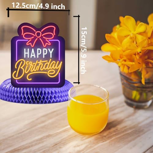 Happy 16th Birthday Honeycomb Centerpieces - 8 Pack Table Decorations