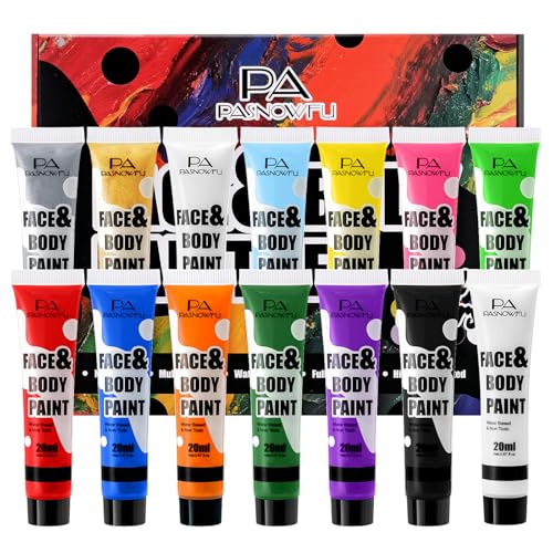 PASNOWFU 14 Colors Water Based Face & Body Painting Kit - Multicolor
