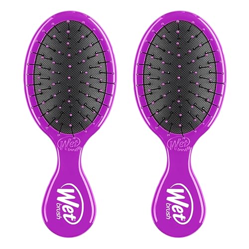 Wet Brush Mini Detangler Hair Brush - Purple, 2 Pack Travel Hairbrush