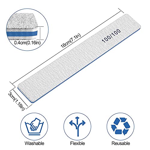 100/100 Grit Nail Files Set of 50 Professional Double Sided Reusable Emery Boards