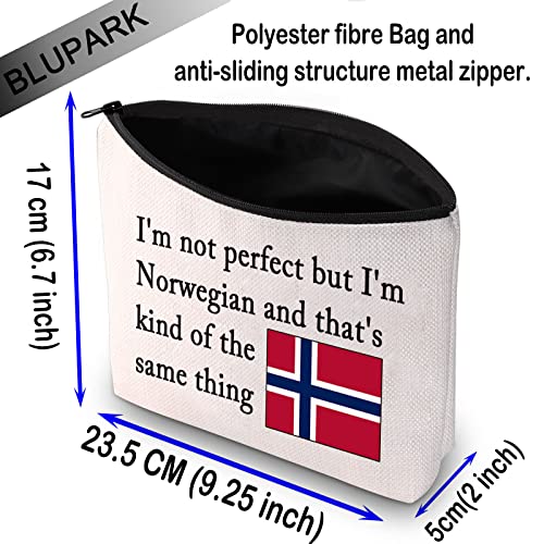 BLUPARK I'm Norwegian Flag Cosmetic Bag for Women - Travel Makeup Organizer