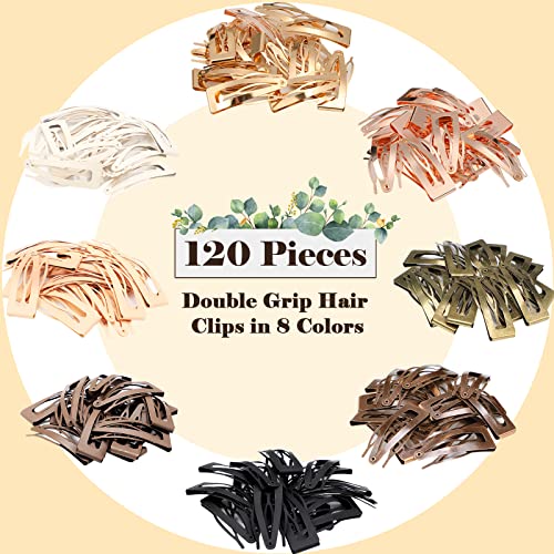 120-Piece Metal Snap Hair Clips Set - 2-Inch Double Grip Barrettes