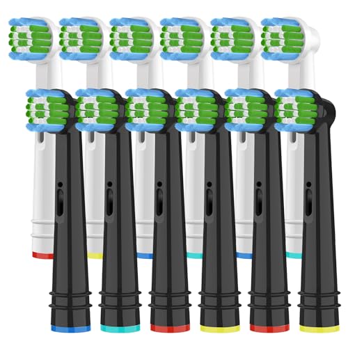 Swistarhan Green Replacement Toothbrush Heads Pack of 12 for Oral B Electric Models