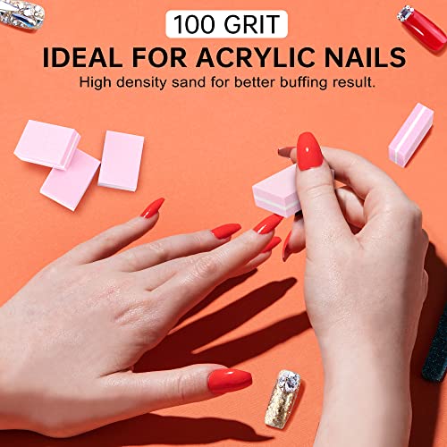 Mini Nail Buffer Blocks - 100/180 Grit Manicure Tools, 50 Pcs
