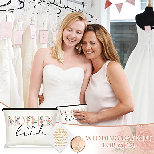 Coume Wedding Gift Set for Mother of Bride & Groom - 6 Pieces with Cosmetic Bags, Makeup Mirror & Handkerchiefs