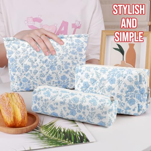 Gocvo 3-Piece Checkered Makeup Bag Set - Travel Organizer