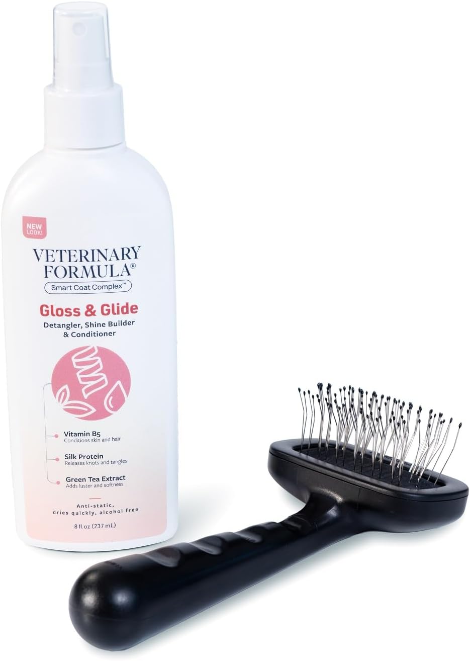 Smart Coat Detangler Spray for Dogs - Gloss & Glide Conditioner with Silk Protein | 8 Fl Oz