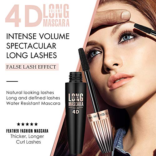 4D Silk Fiber Lash Mascara - Waterproof Volume & Length, 2 Pack
