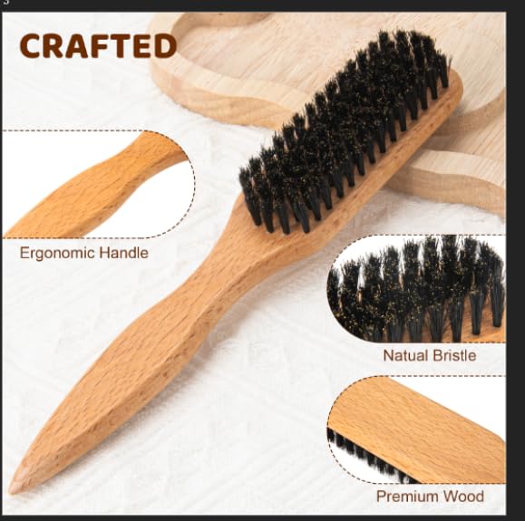 Luumxai Pink 6-Piece Boar Bristle Hair Styling Brush Set for Women & Girls