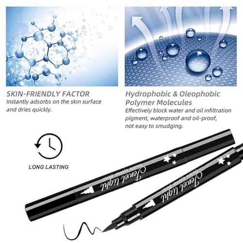 Go Ho Black Star Stamp Eyeliner Pen - Waterproof & Long-lasting