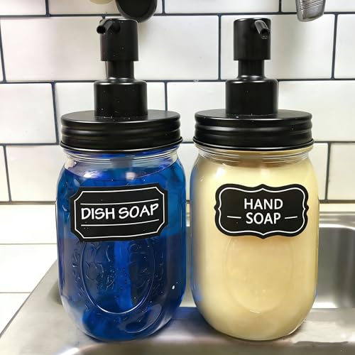 Amolliar Mason Jar Soap Dispenser Pump Lid - Black 2-Pack