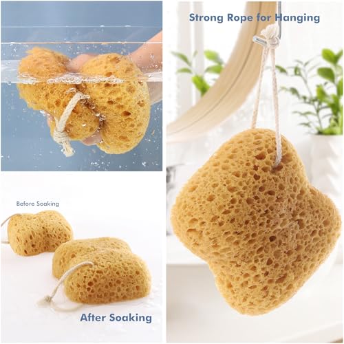 Azymi Multi-Color Bath Sponges for Adults - 3 Pack Gentle Exfoliation