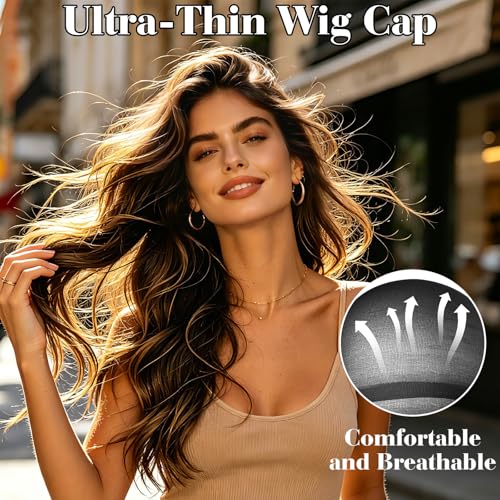 MEEZY 24 Pcs Black Wig Caps - Non-Slip Elastic Hair Nets for Wigs