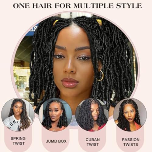 Paraglame Afro Twist Hair 8 Inch Marley Braiding Hair 8 Packs - Kids & Women