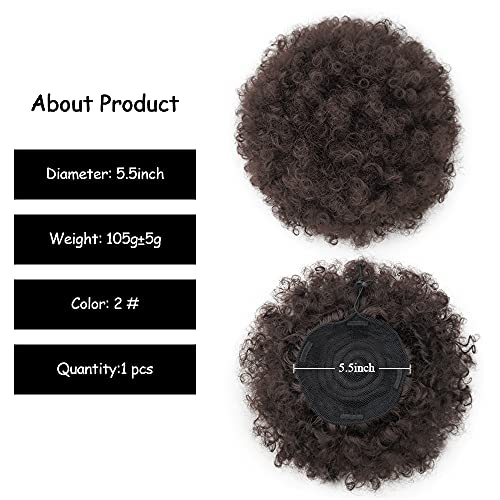 Yinmei Baibian Large Afro Puff Ponytail Extension Kinky Curly Drawstring Hair for Black Women