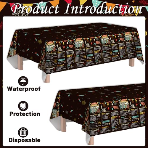 Vintage 50th Birthday Tablecloth Set - 3 Disposable Covers