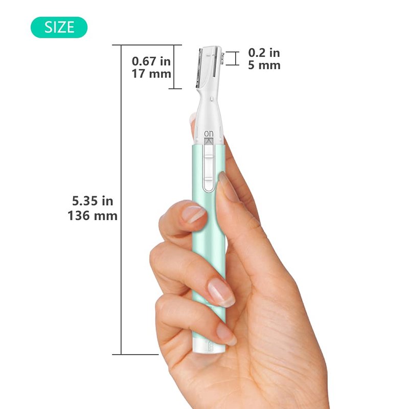 Funstant Upgraded Eyebrow Trimmer, Precision Electric Eyebrow Razor for Women Battery-Operated Facial Hair Remover with Comb No Pulling Sensation Painless for Face Chin Neck, Upper-Lip, Peach-Fuzz