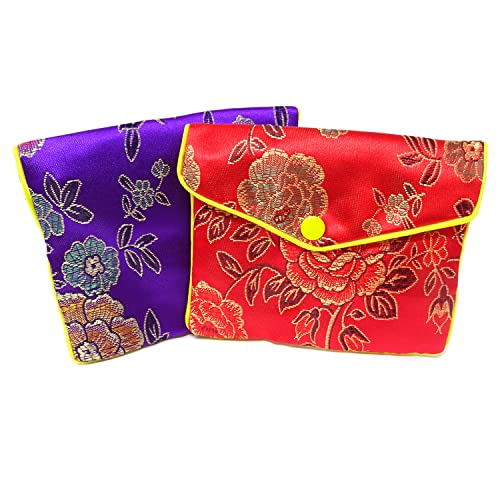 Honbay 12PCS Jewelry Silk Pouch Bags with Zipper Closure
