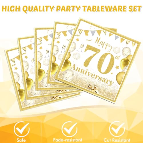 70th Birthday Party Decorations Set - 41PCS Tableware Kit